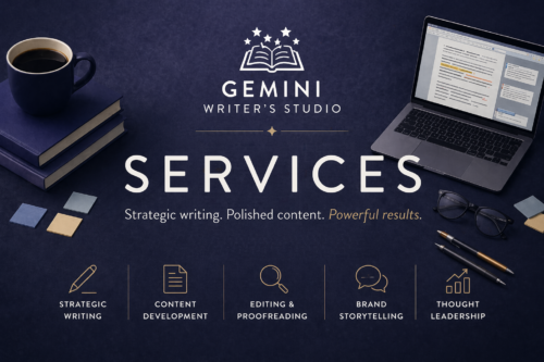 Gemini Writer's Studio writing services banner