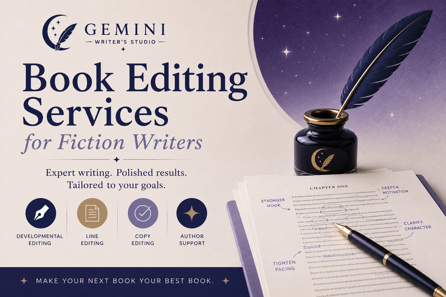 Book editing services for fiction writers